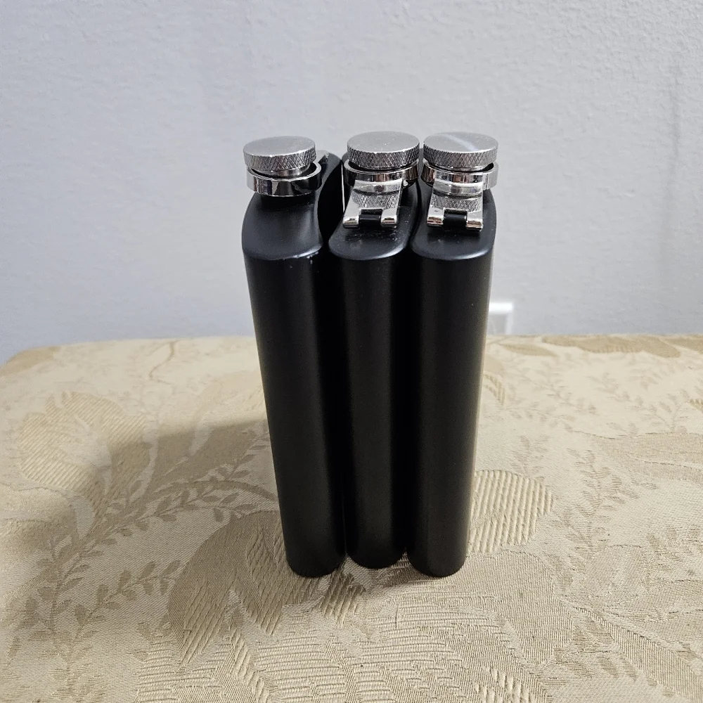 New Black Groomsman Flask Set